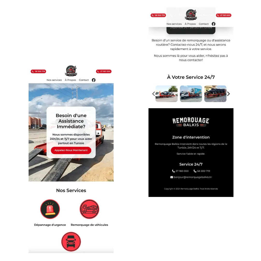 Remorquage Balkis mobile view