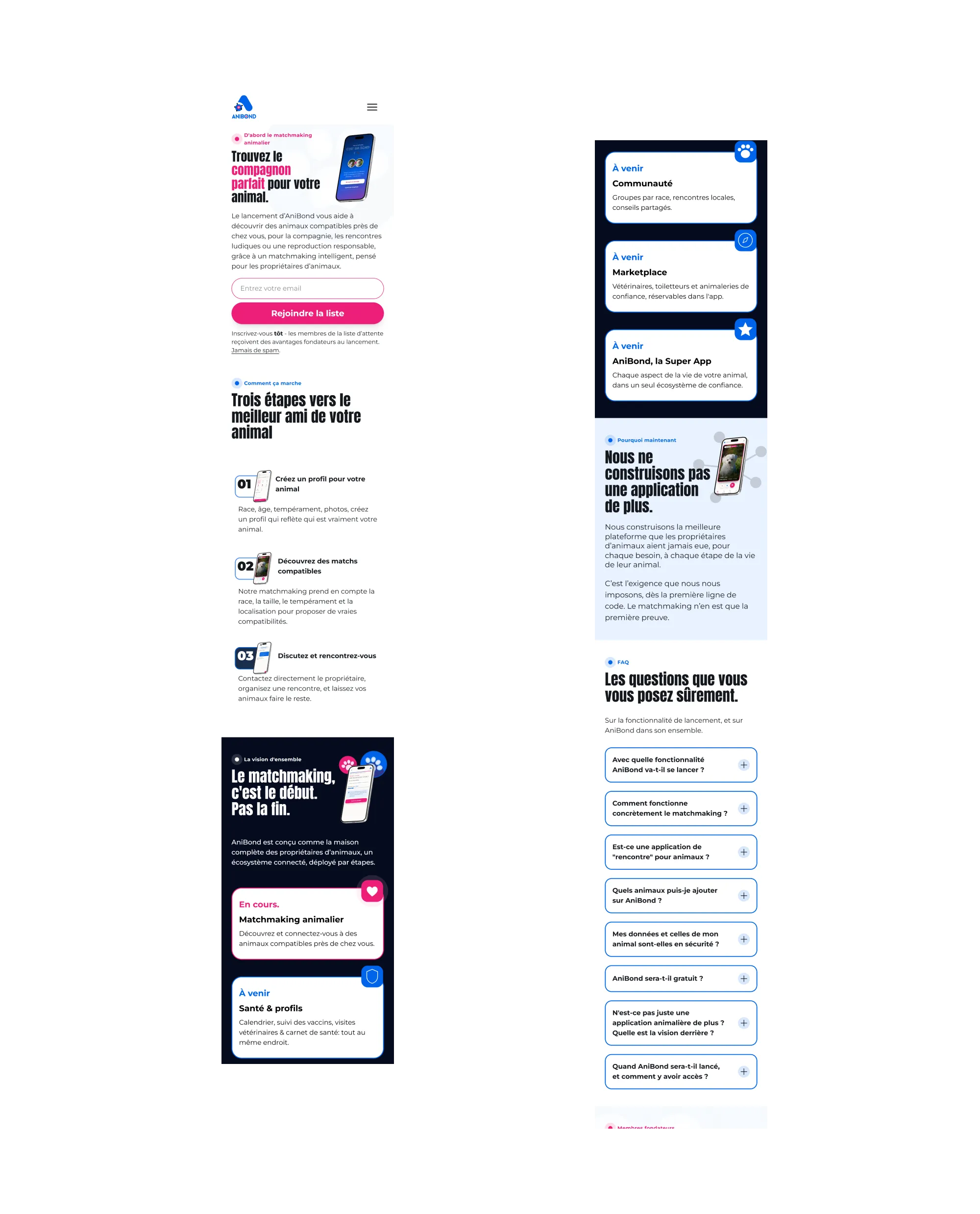 AniBond mobile landing page preview