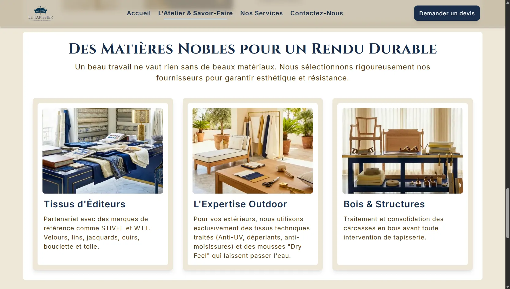 Structure claire du site Le Tapissier by Karim Abdi Structure claire du site Le Tapissier by Karim Abdi